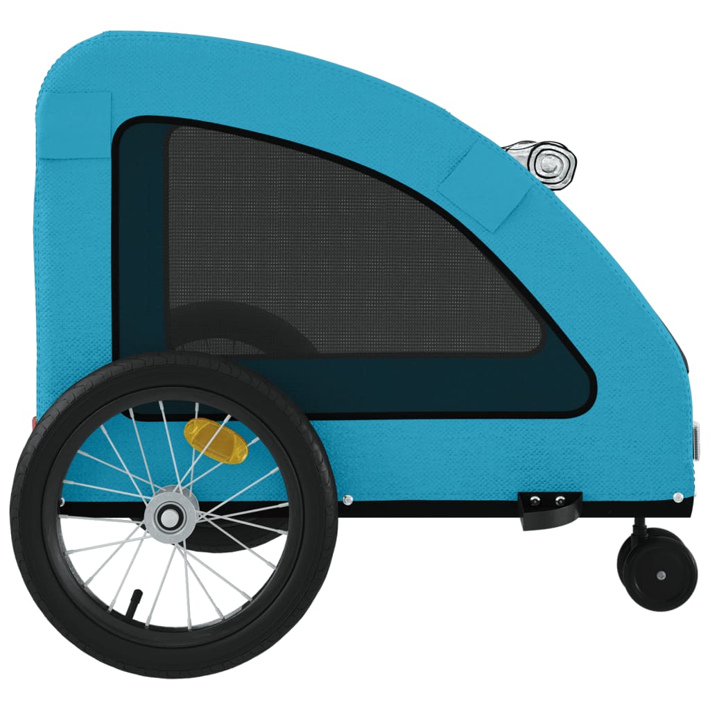 Hondenfietstrailer oxford stof en ijzer blauw