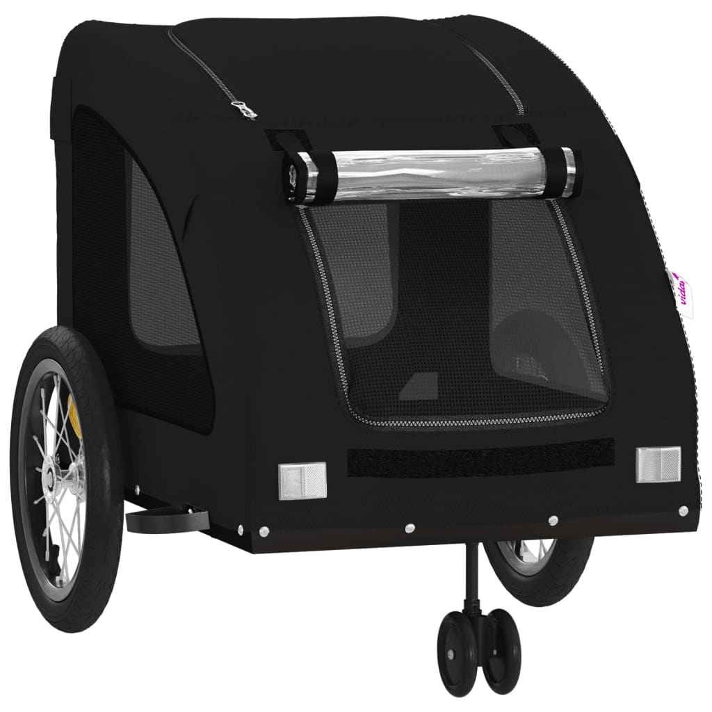 Hondenfietstrailer oxford stof en ijzer zwart