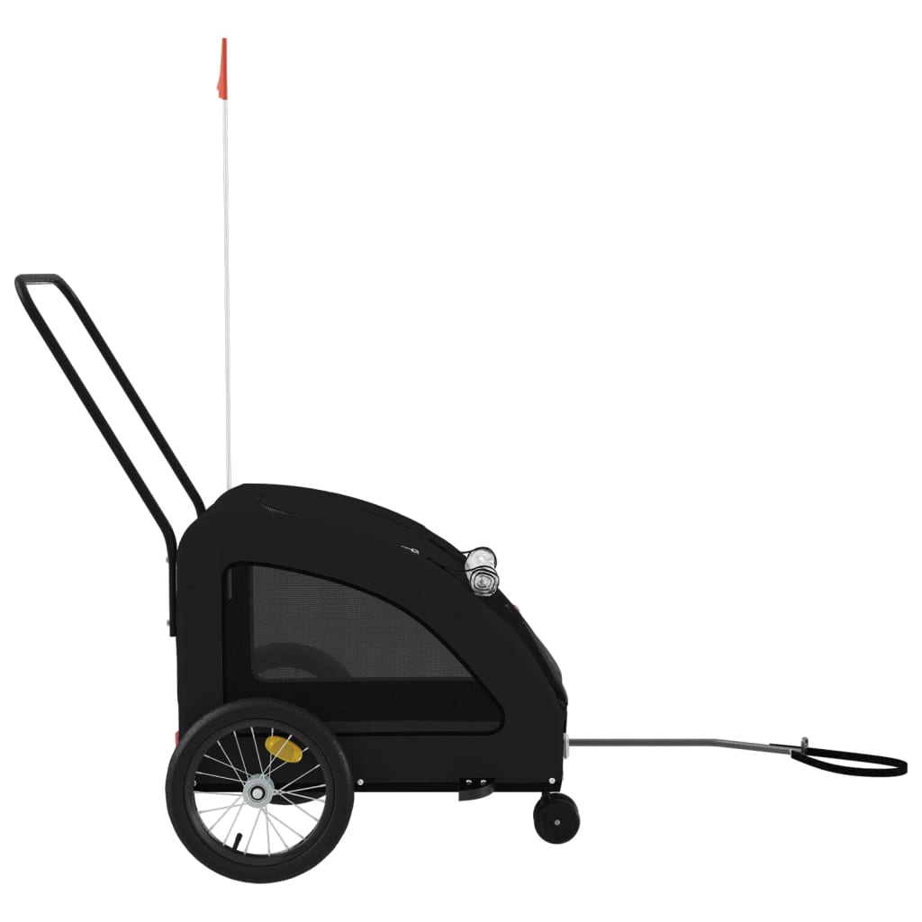 Hondenfietstrailer oxford stof en ijzer zwart