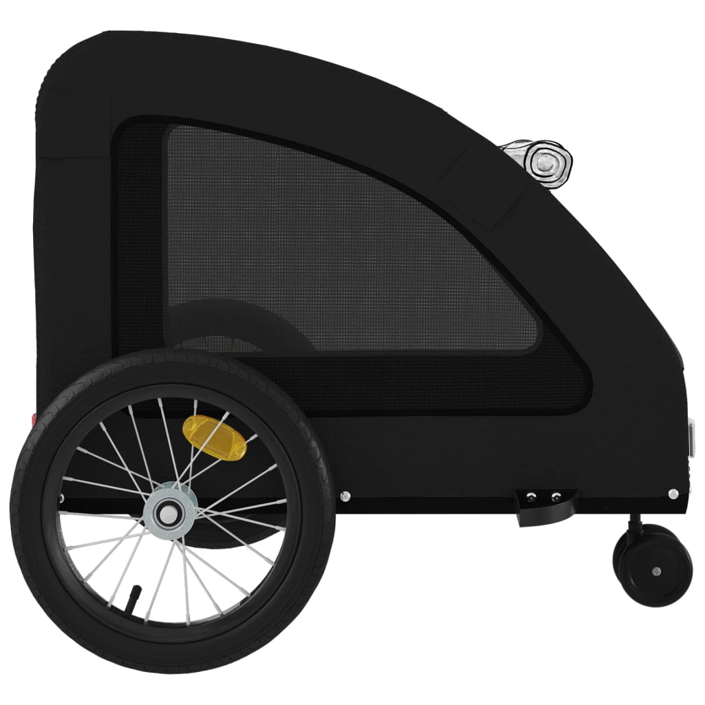 Hondenfietstrailer oxford stof en ijzer zwart