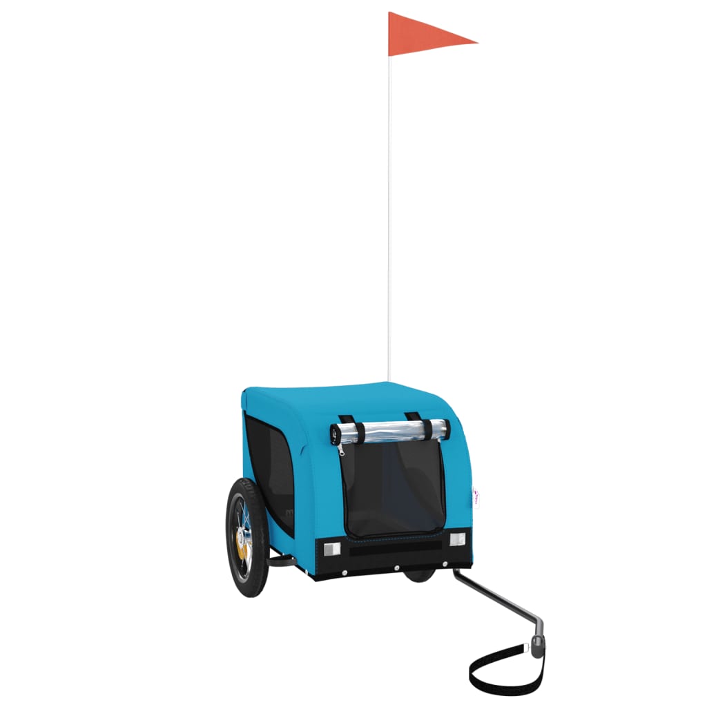 Hondenfietstrailer oxford stof en ijzer blauw en zwart