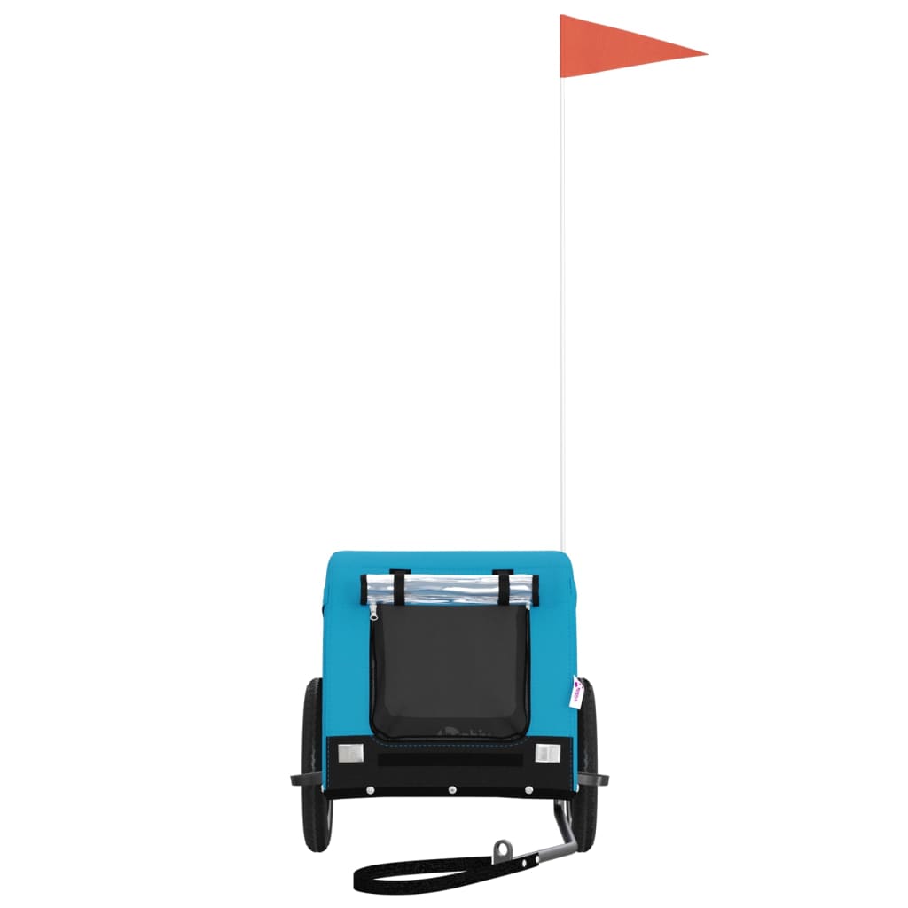 Hondenfietstrailer oxford stof en ijzer blauw en zwart