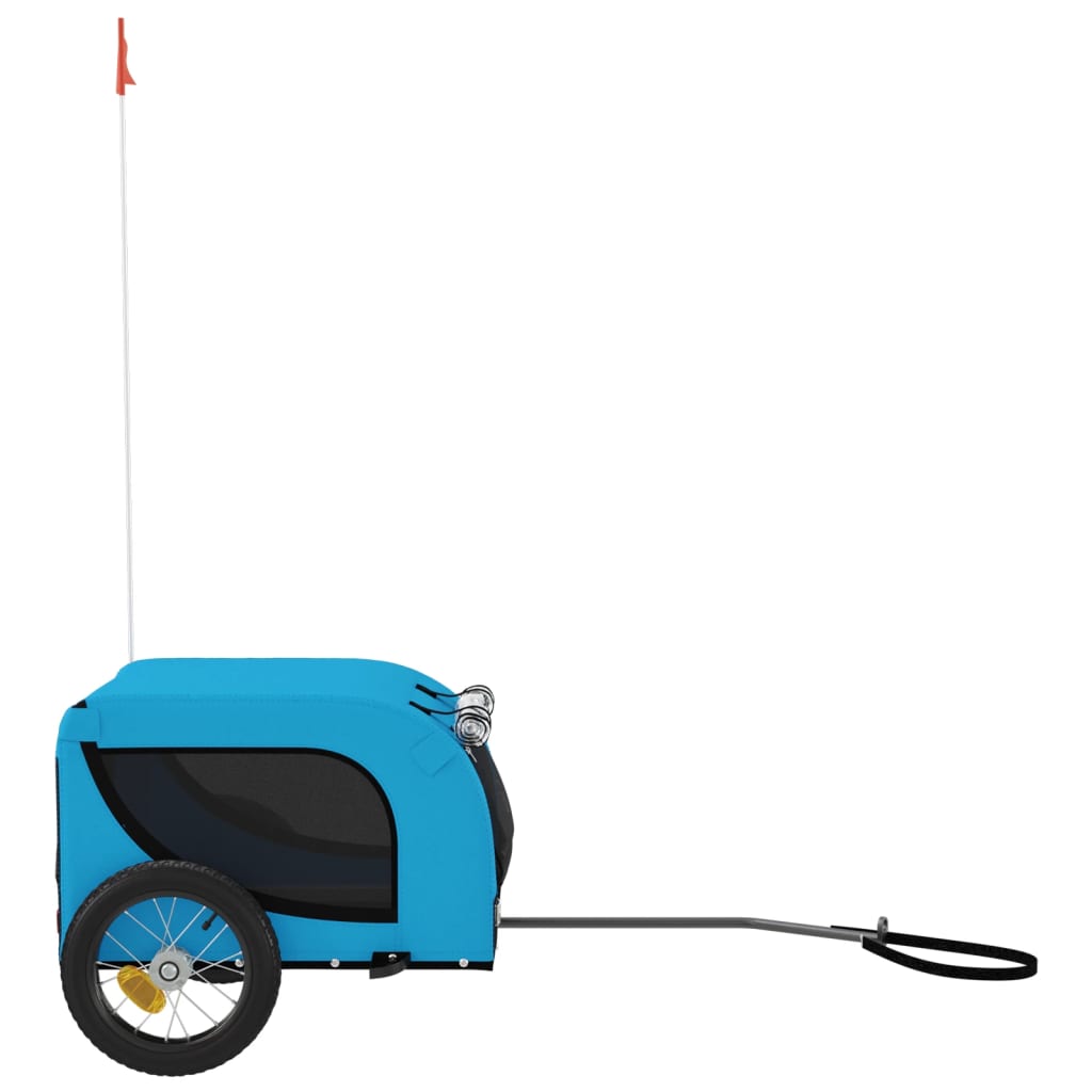 Hondenfietstrailer oxford stof en ijzer blauw en zwart