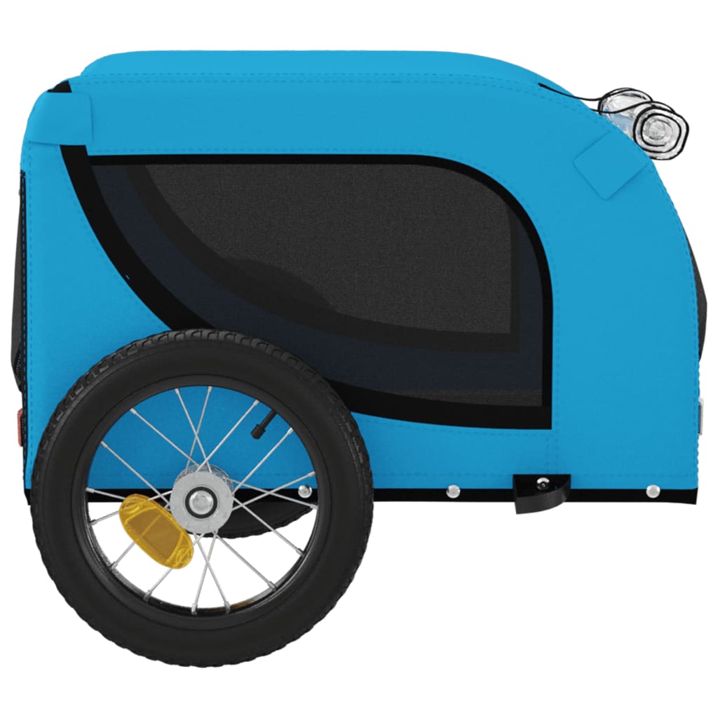 Hondenfietstrailer oxford stof en ijzer blauw en zwart