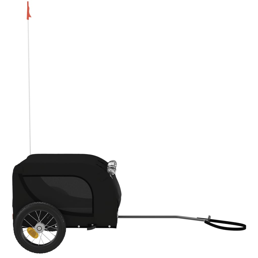 Hondenfietstrailer oxford stof en ijzer zwart