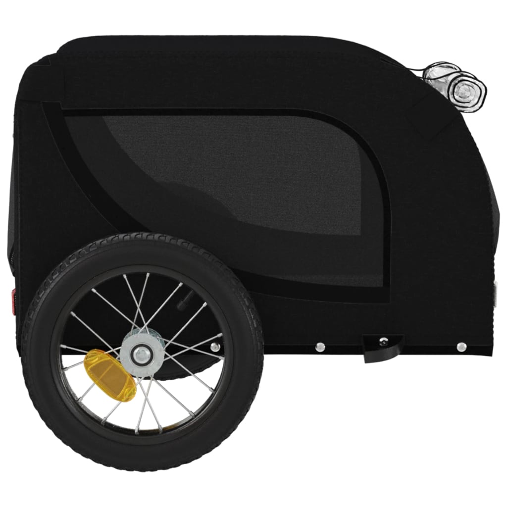 Hondenfietstrailer oxford stof en ijzer zwart