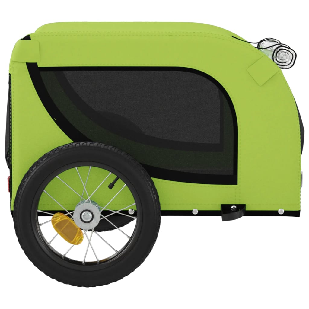 Hondenfietstrailer oxford stof en ijzer groen en zwart