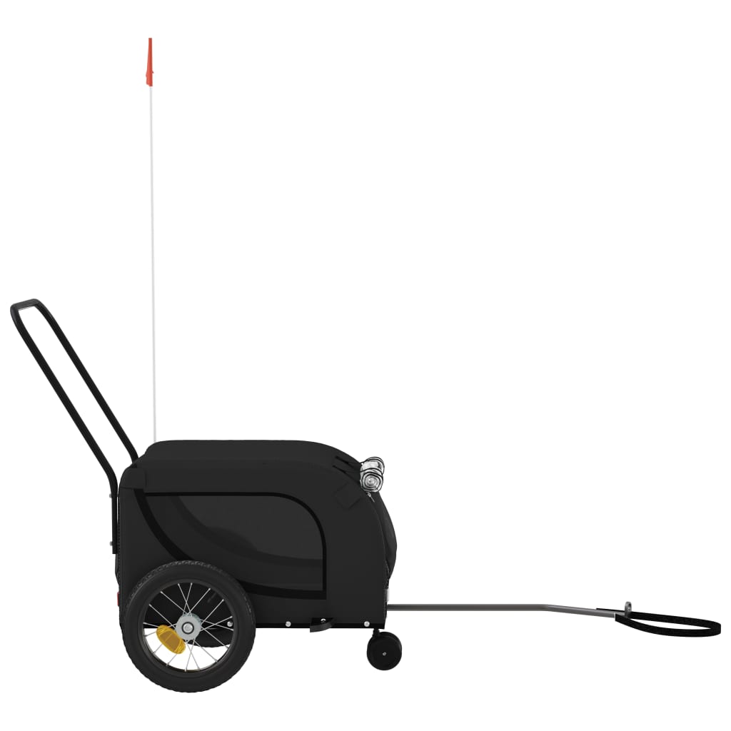 Hondenfietstrailer oxford stof en ijzer zwart
