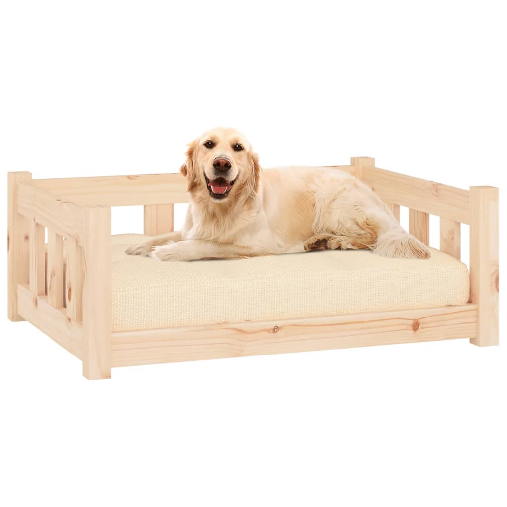 Hondenbed 75,5x55,5x28 cm massief grenenhout