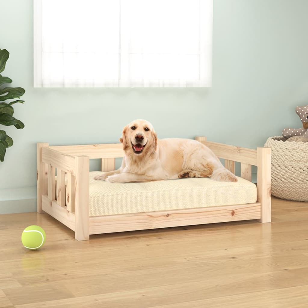Hondenbed 75,5x55,5x28 cm massief grenenhout