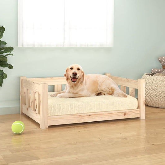 Hondenbed 75,5x55,5x28 cm massief grenenhout