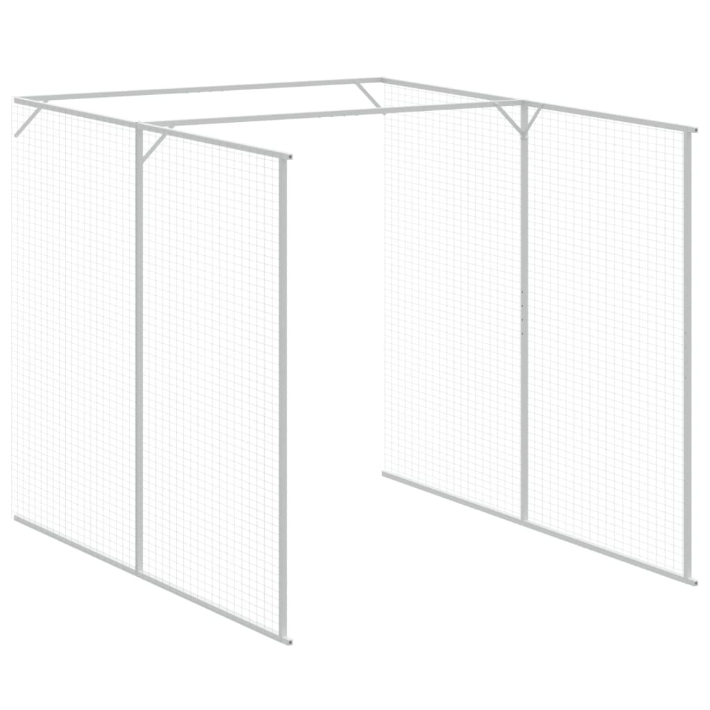 Hondenhok met ren 165x863x181 cm staal lichtgrijs