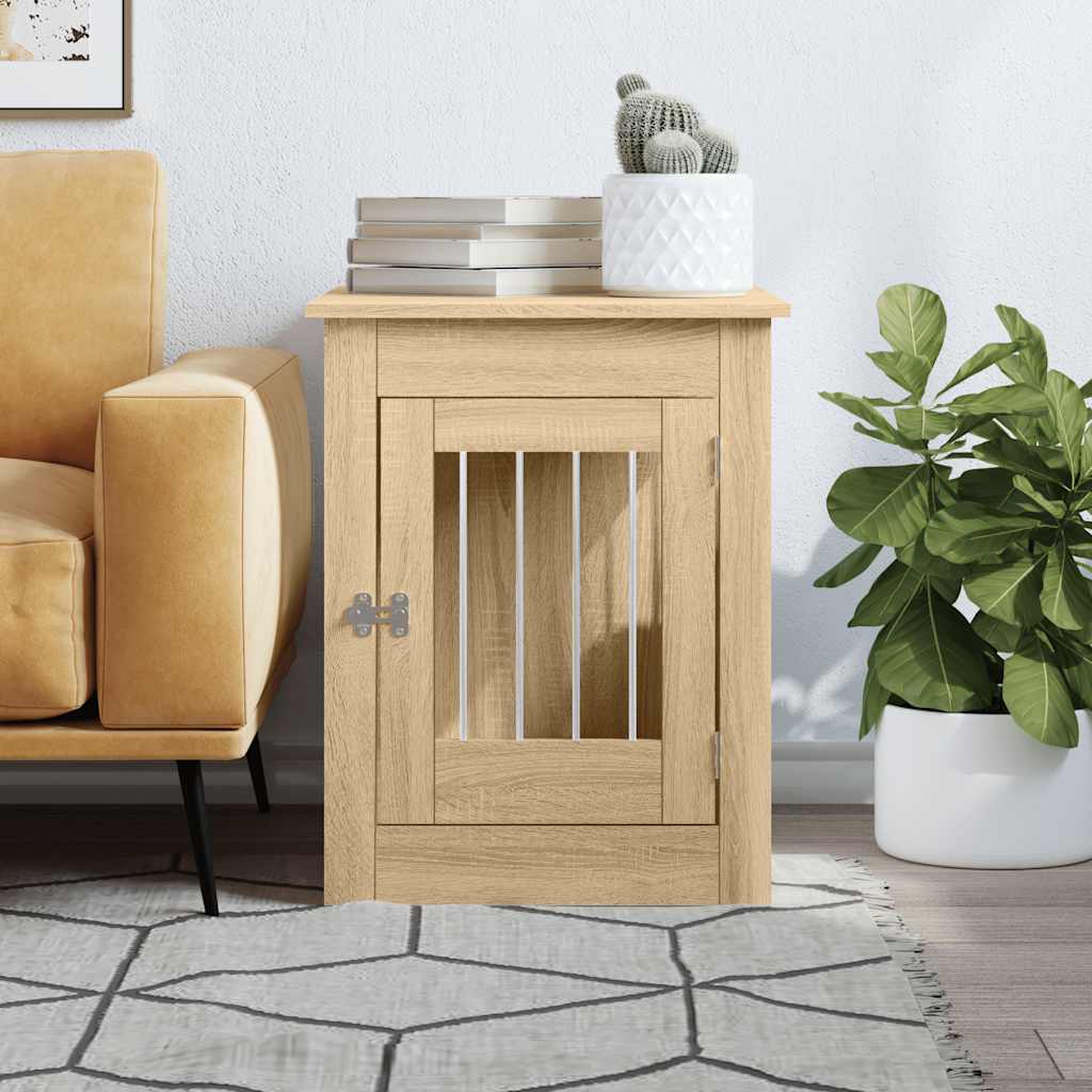 Hondenbench 55 x 80 x 68 cm bewerkt hout sonoma eikenkleurig
