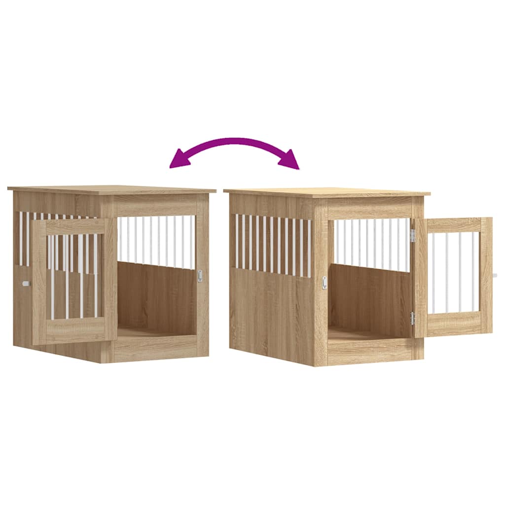 Hondenbench 55 x 80 x 68 cm bewerkt hout sonoma eikenkleurig
