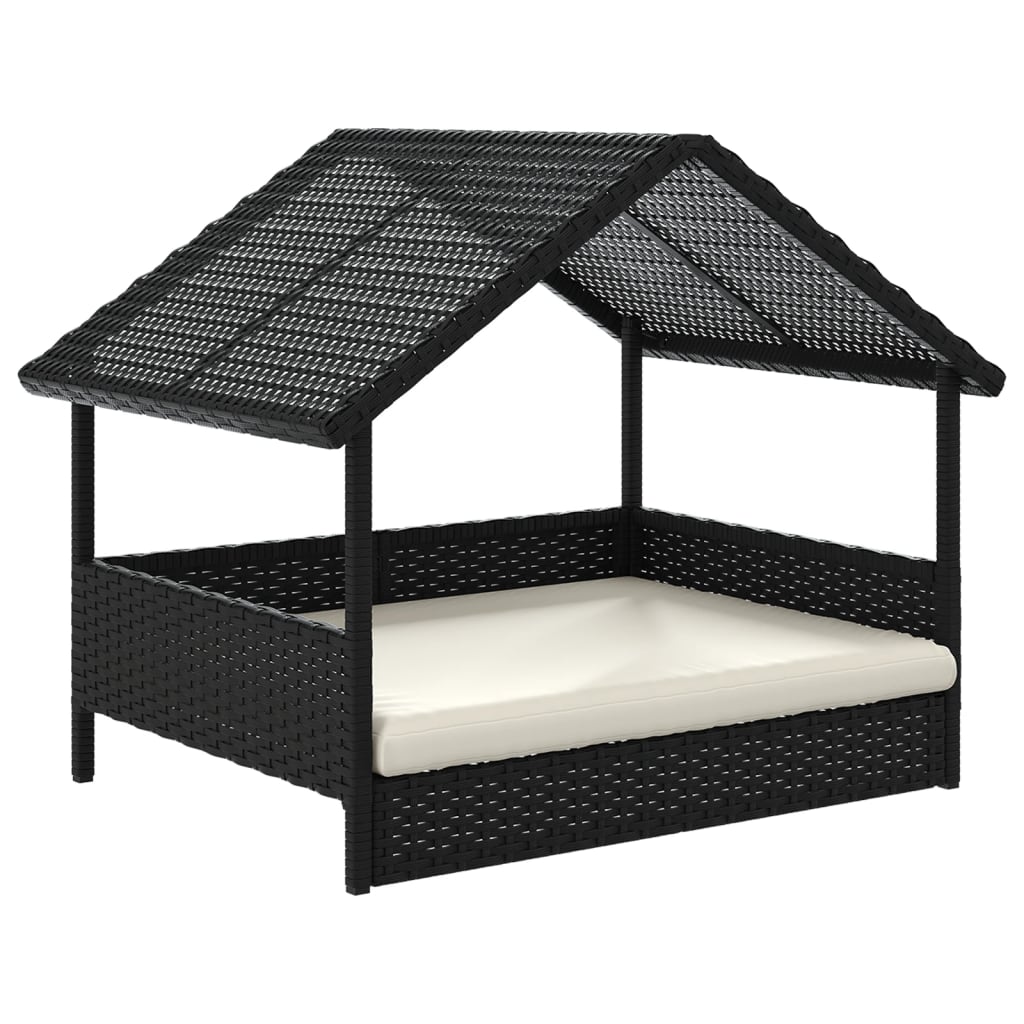 Hondenhok met kussen poly rattan