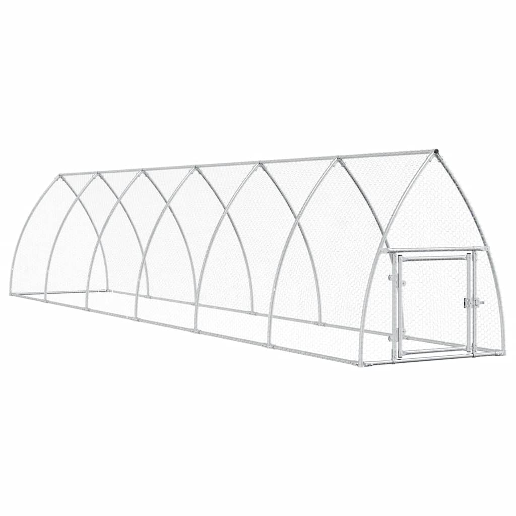 Kippenhok 600x105x120 cm gegalvaniseerd staal zilverkleurig