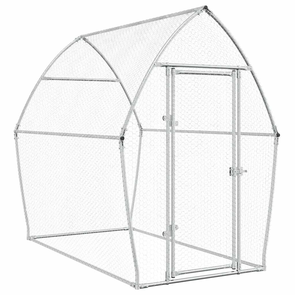 Kippenhok 200x105x182 cm gegalvaniseerd staal zilverkleurig