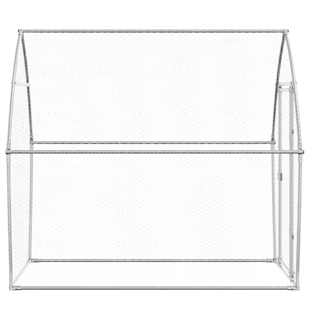 Kippenhok 200x105x182 cm gegalvaniseerd staal zilverkleurig