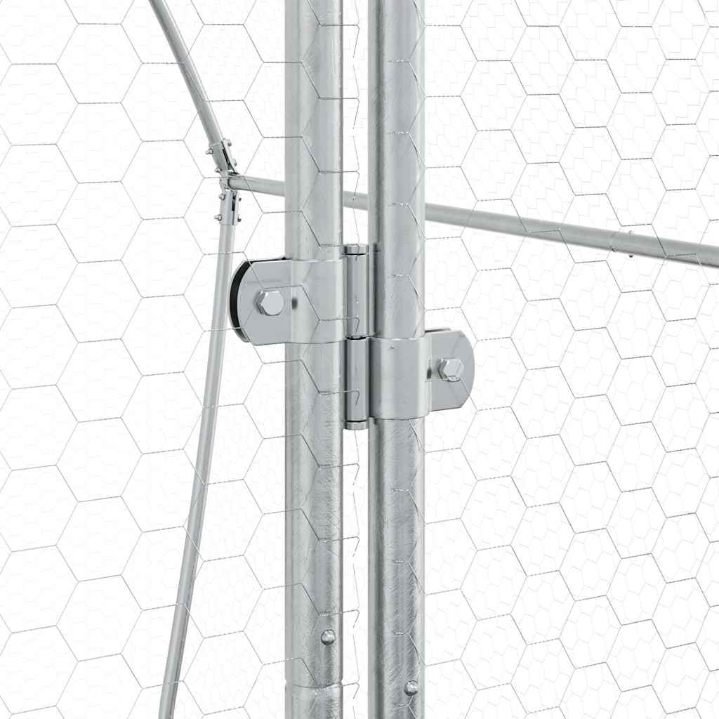 Kippenhok 200x105x182 cm gegalvaniseerd staal zilverkleurig