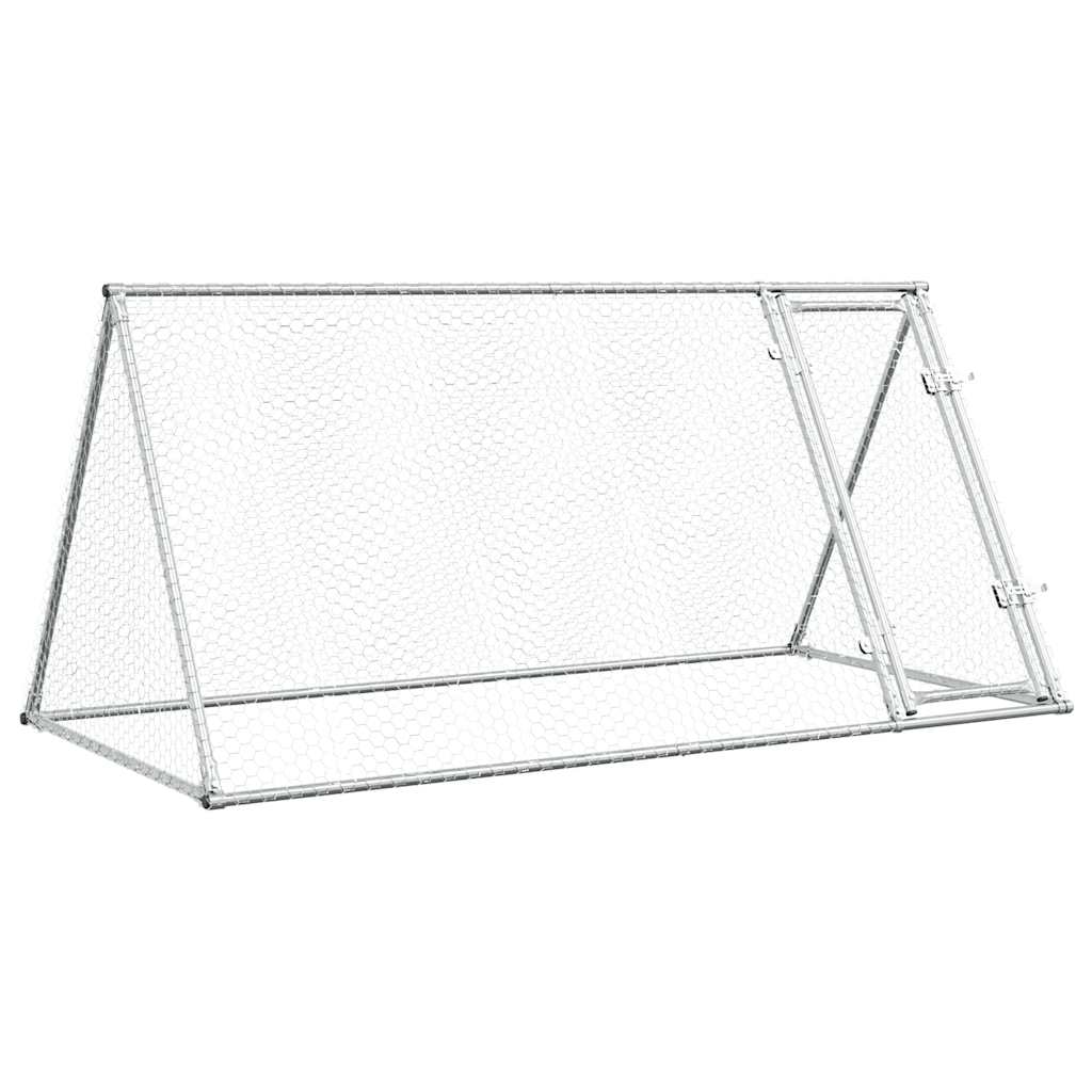 Kippenhok 200x105x91 cm gegalvaniseerd staal zilverkleurig