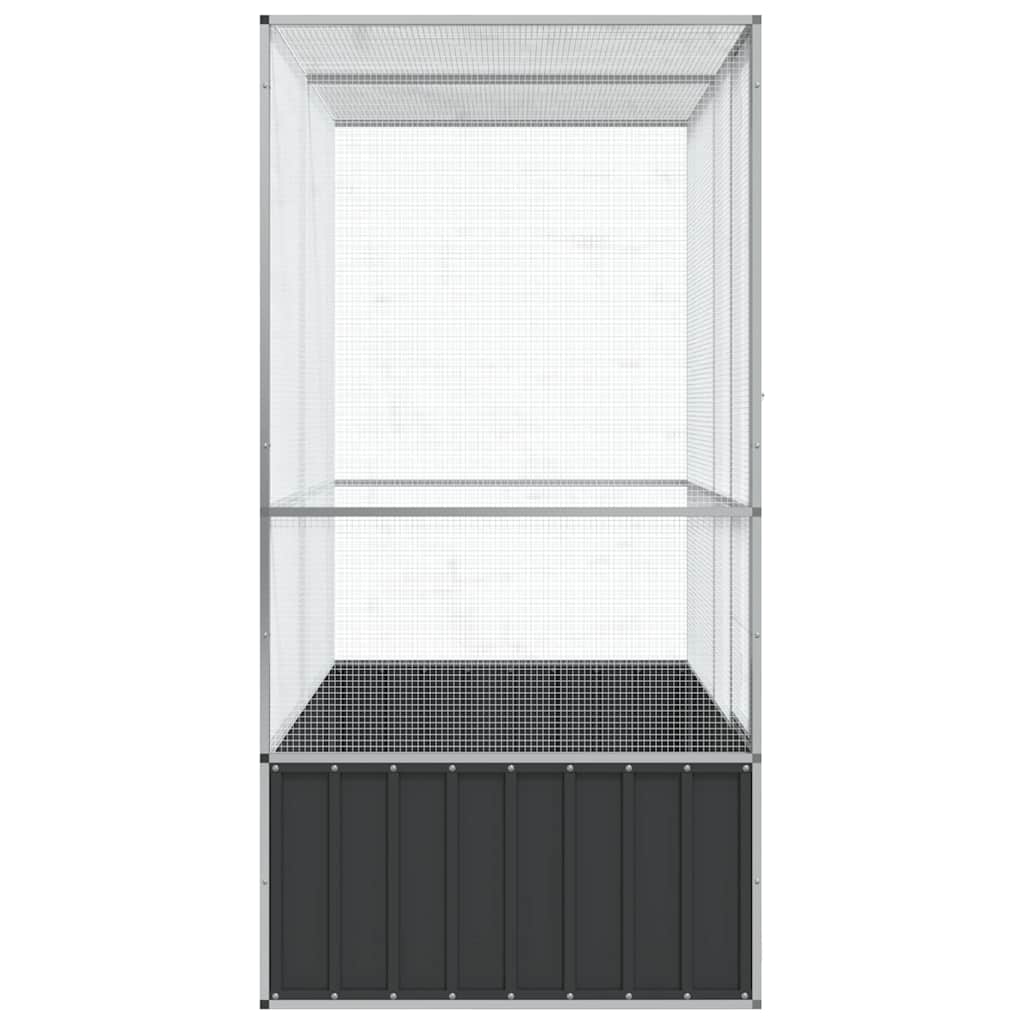 Volière 210,5x107x212 m staal zilverkleurig