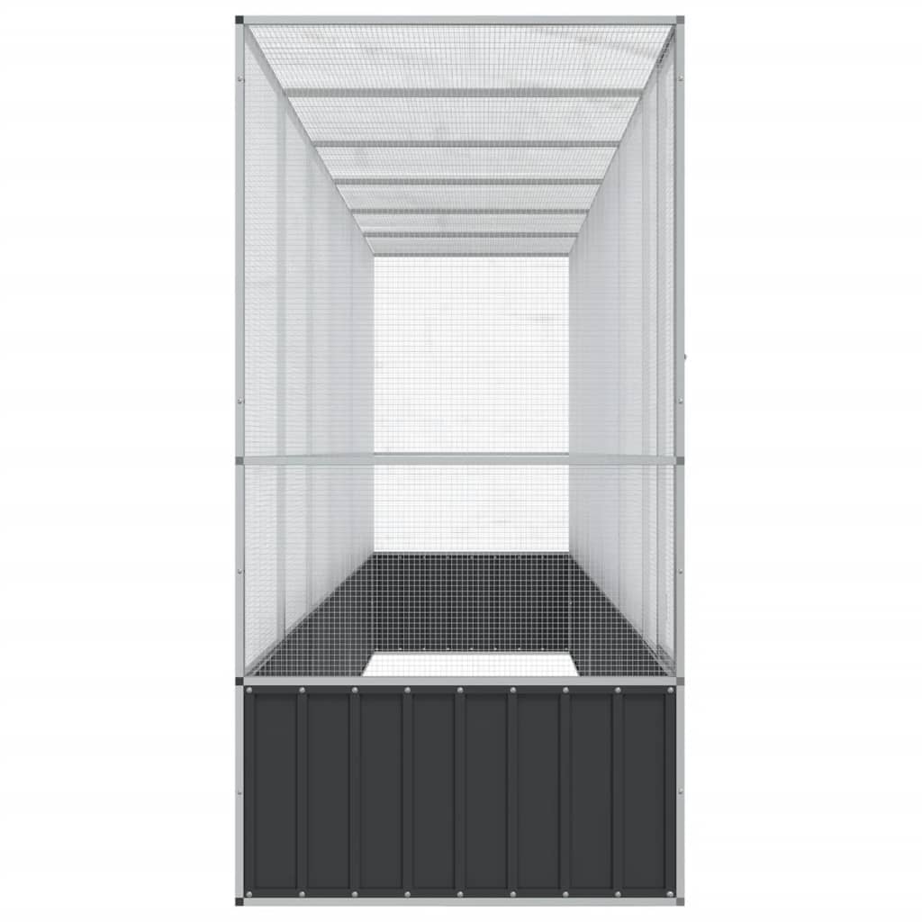 Volière met verlengstuk 626,5x107x212 m staal zilverkleurig