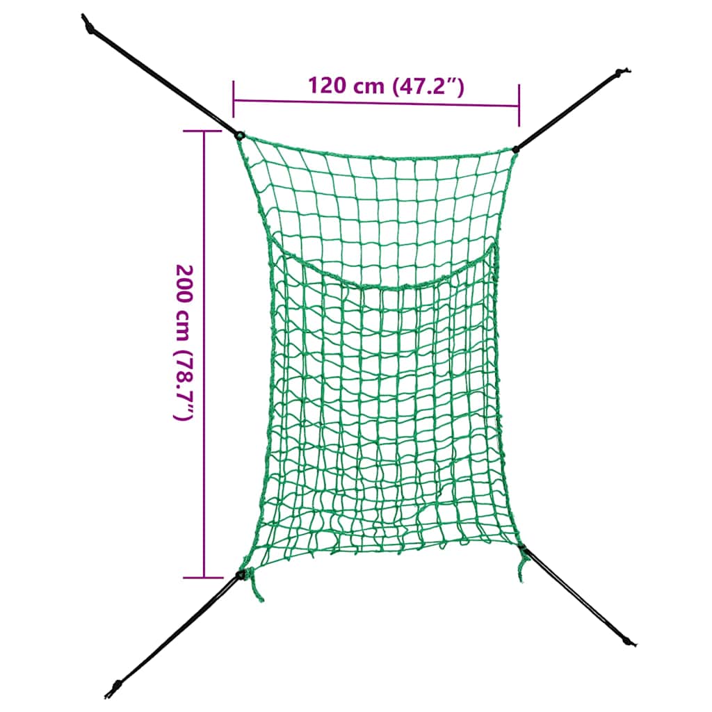 Hooinetten 2 st 200x120 cm rechthoekig polypropeen groen