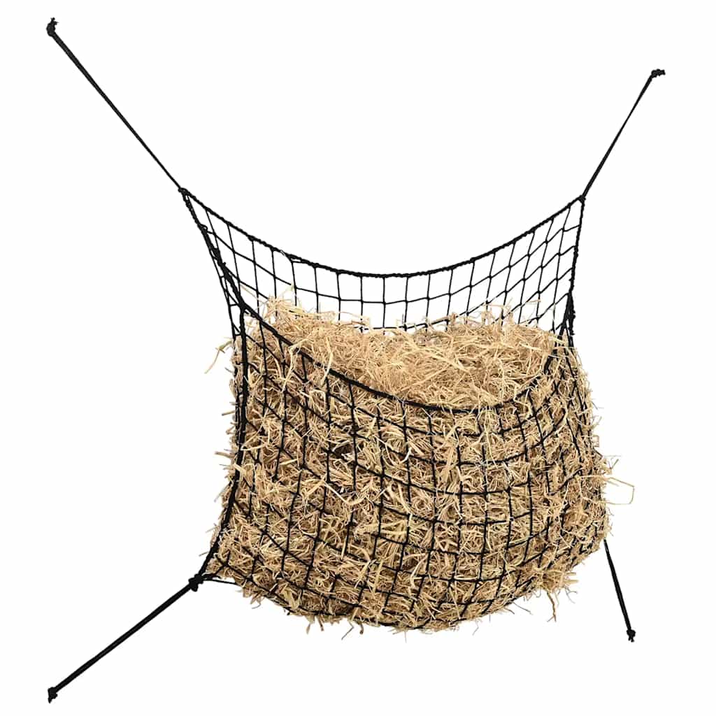 Hooinetten 2 st 75x50 cm rond polypropeen zwart