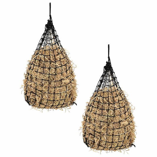 Hooinetten 2 st 75x75 cm rond polypropeen zwart