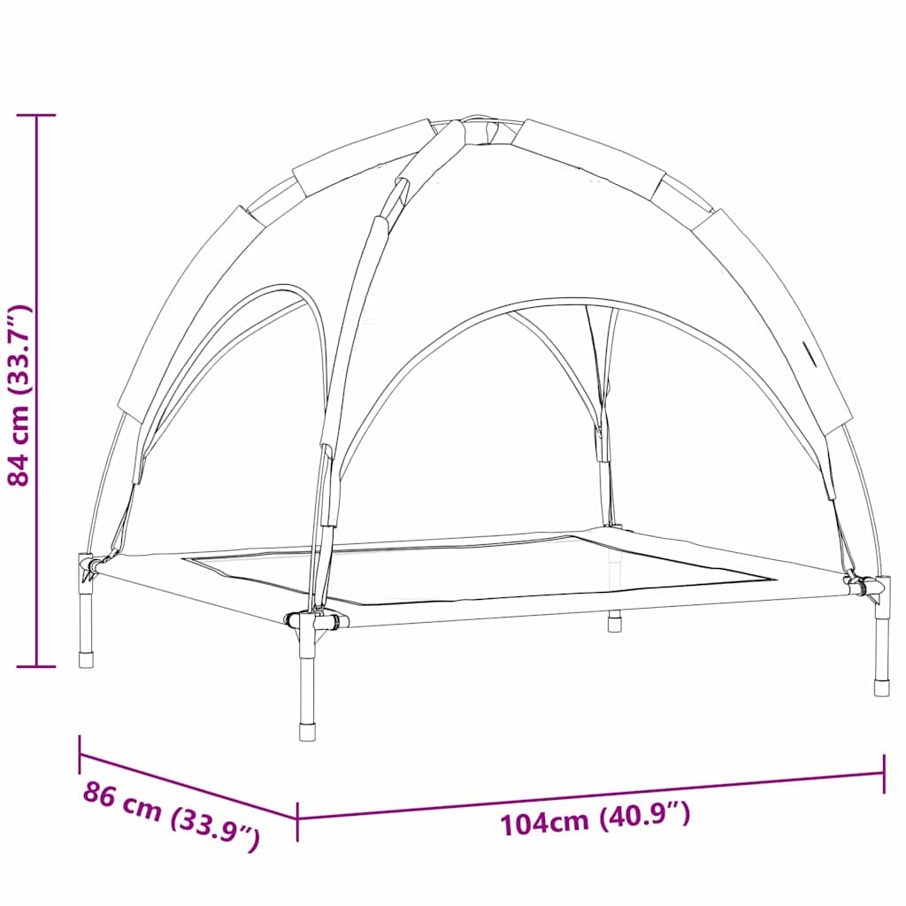Hondenbed Zilvergrijs xl Staal