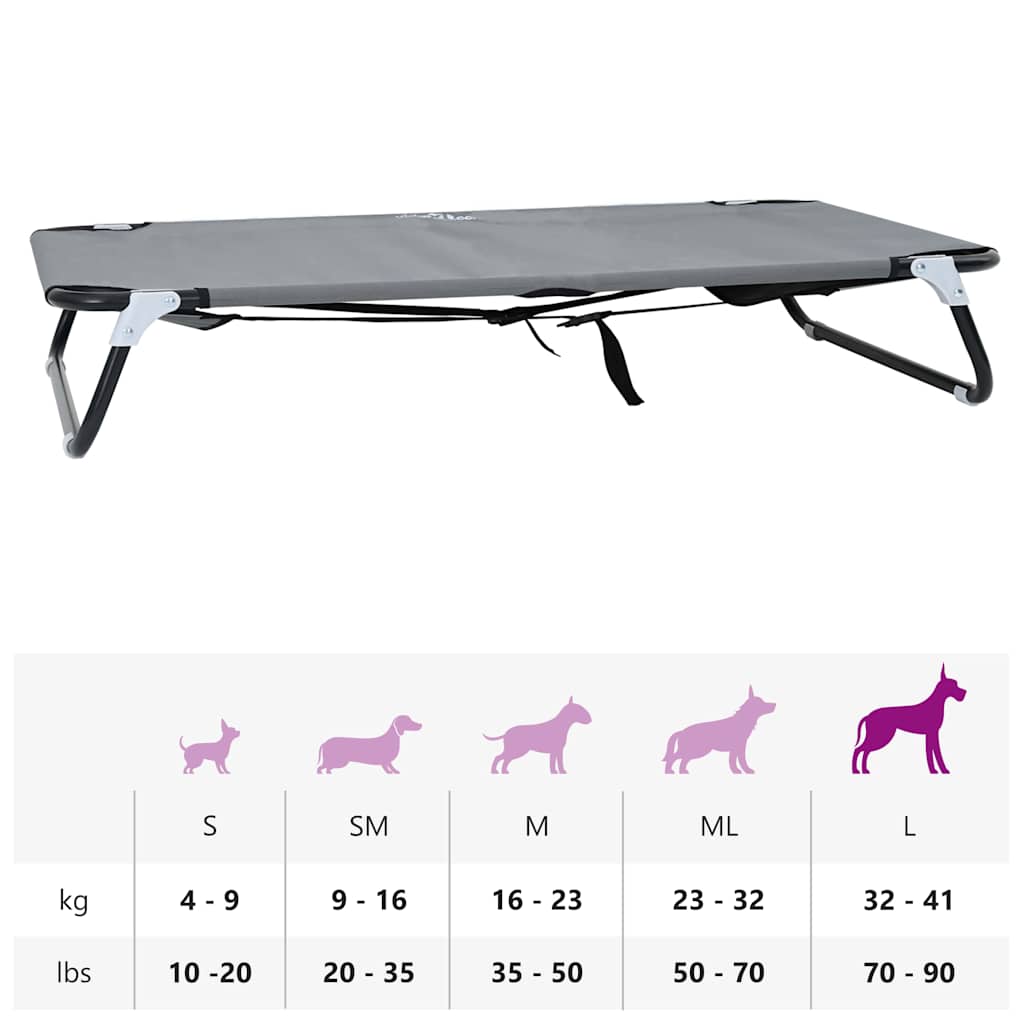 Hondenbed Lichtgrijs 105 x 65 x 18 cm Oxford Stof en Staal