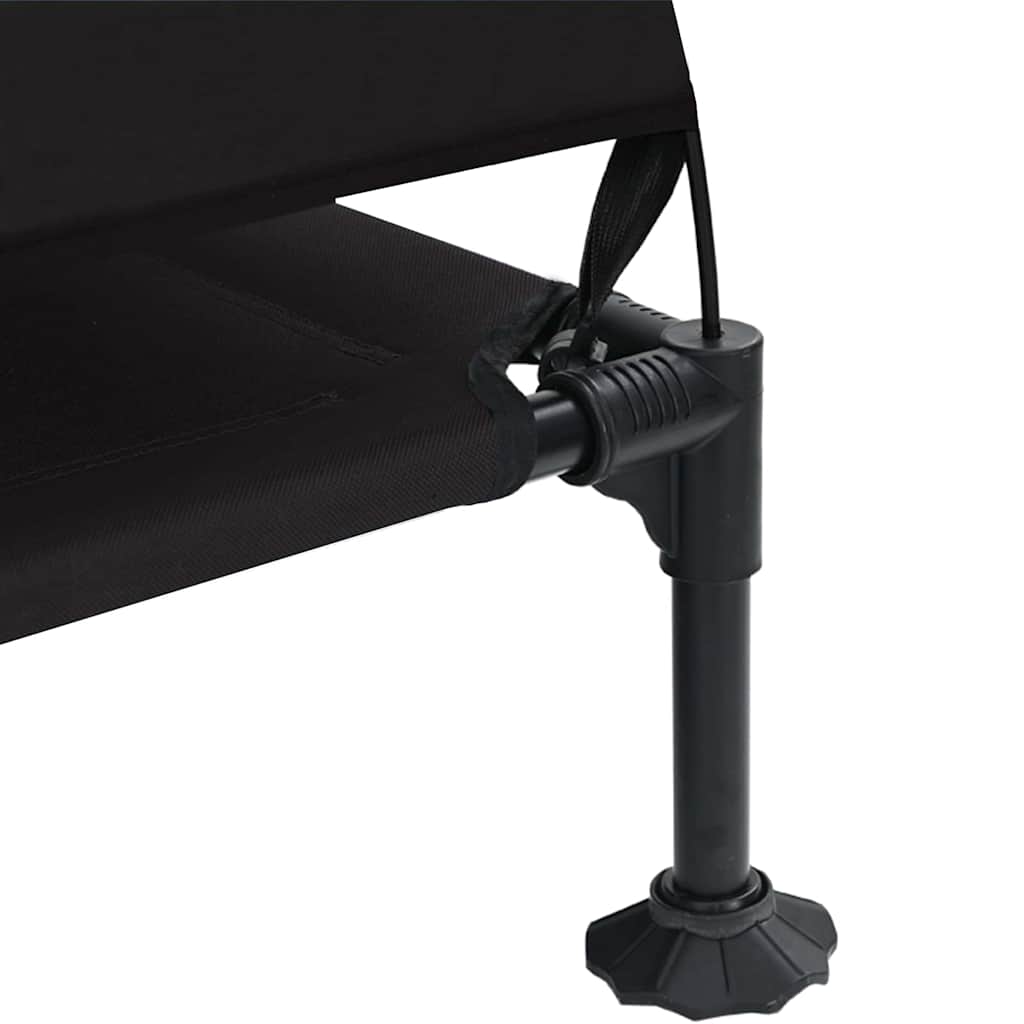 Verhoogd Hondenbed Zwart 127 x 81 x 108 cm Stof en Staal