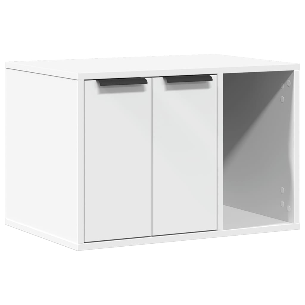 Kattenbakkast 60x40x40 cm bewerkt hout wit