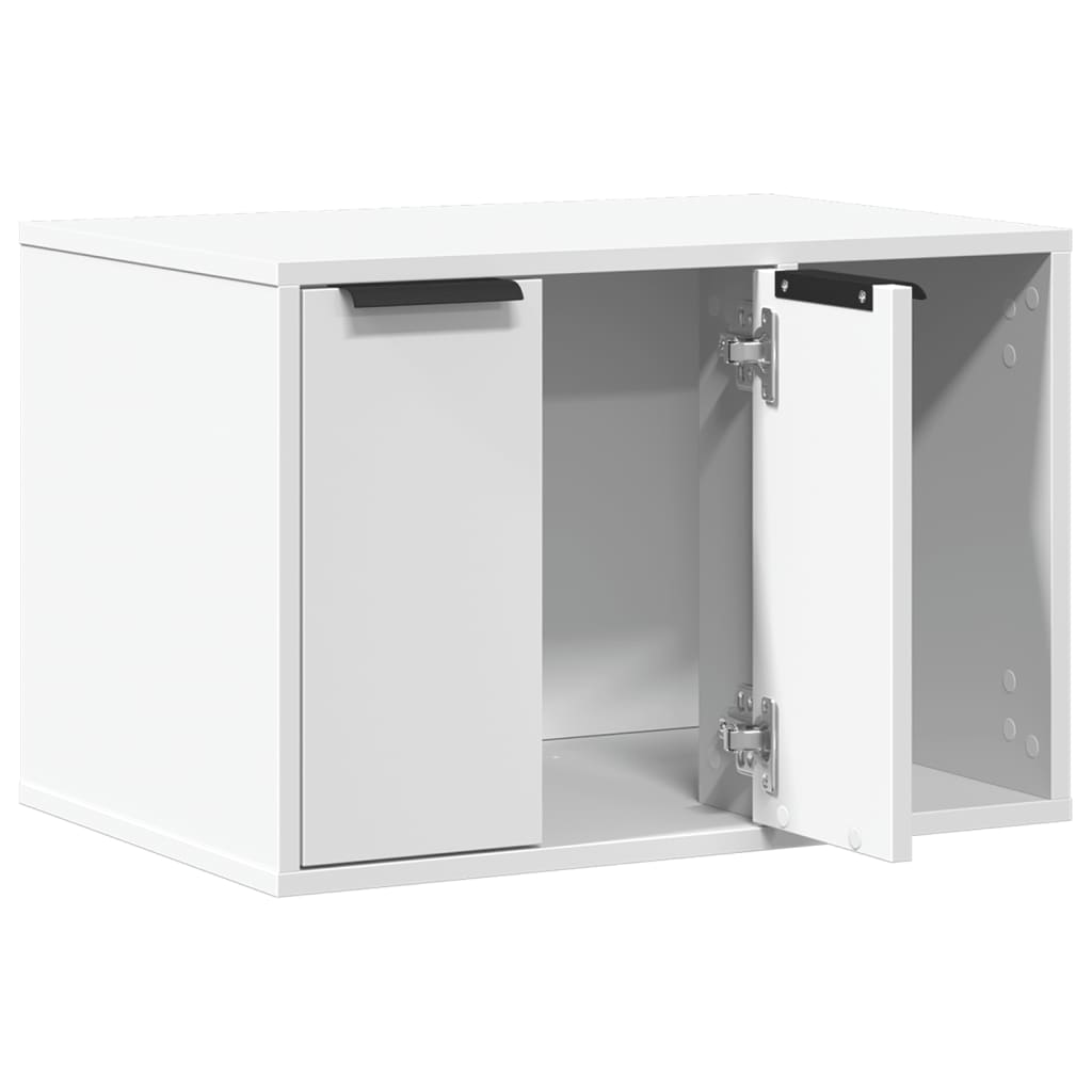 Kattenbakkast 60x40x40 cm bewerkt hout wit