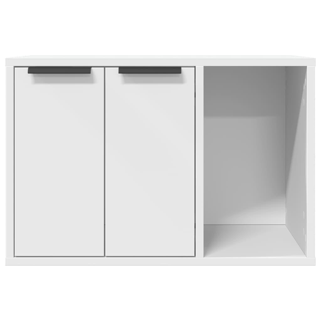 Kattenbakkast 60x40x40 cm bewerkt hout wit