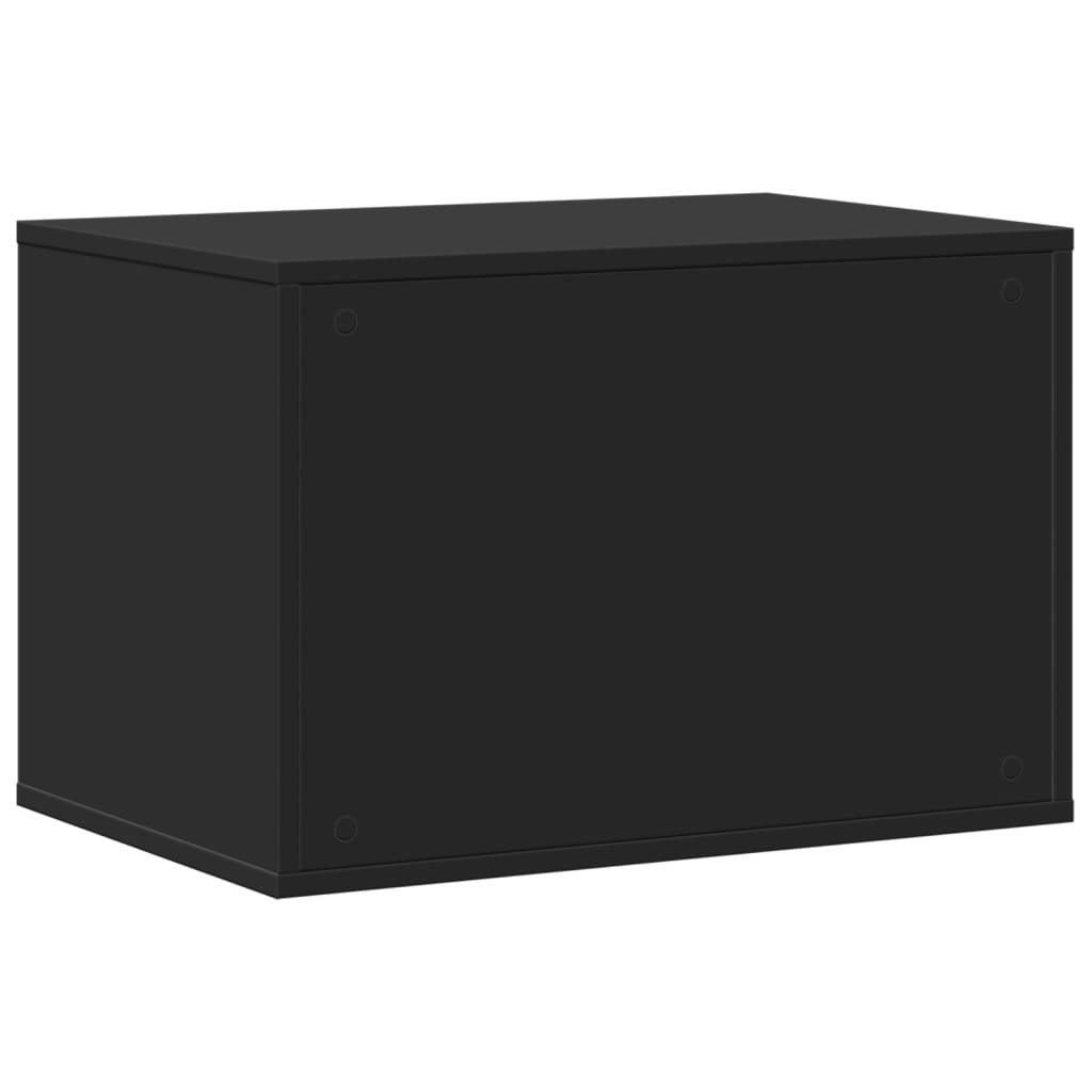 Kattenbakkast 60x40x40 cm bewerkt hout zwart