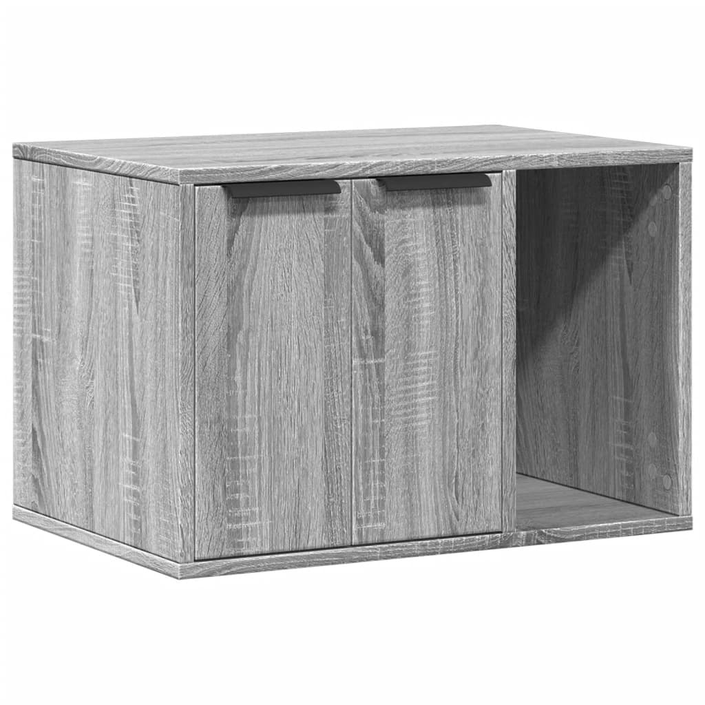 Kattenbakkast 60x40x40 cm bewerkt hout grijs sonoma eikenkleur