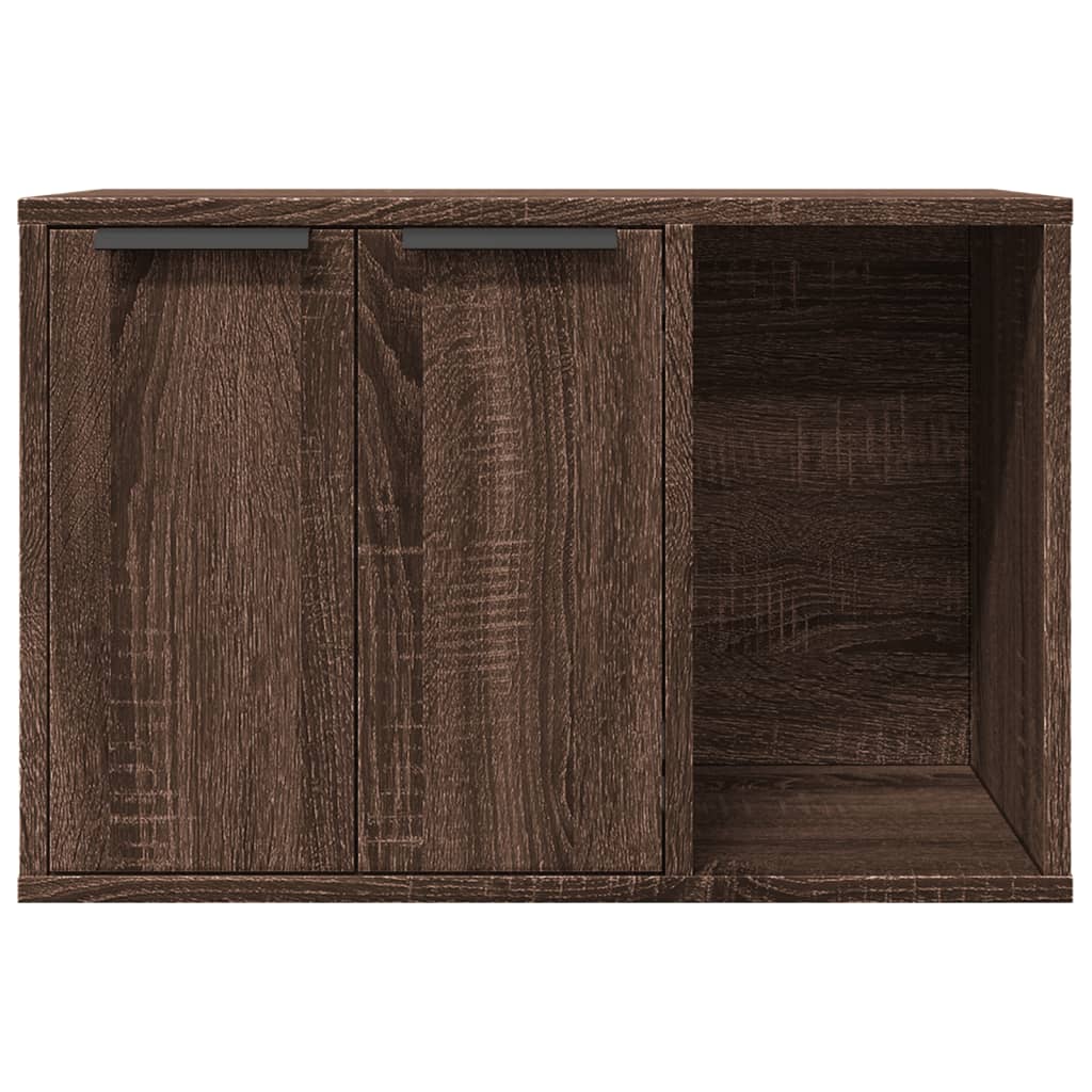 Kattenbakkast 60x40x40 cm bewerkt hout bruin eikenkleurig