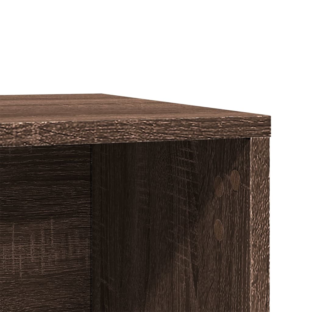 Kattenbakkast 60x40x40 cm bewerkt hout bruin eikenkleurig