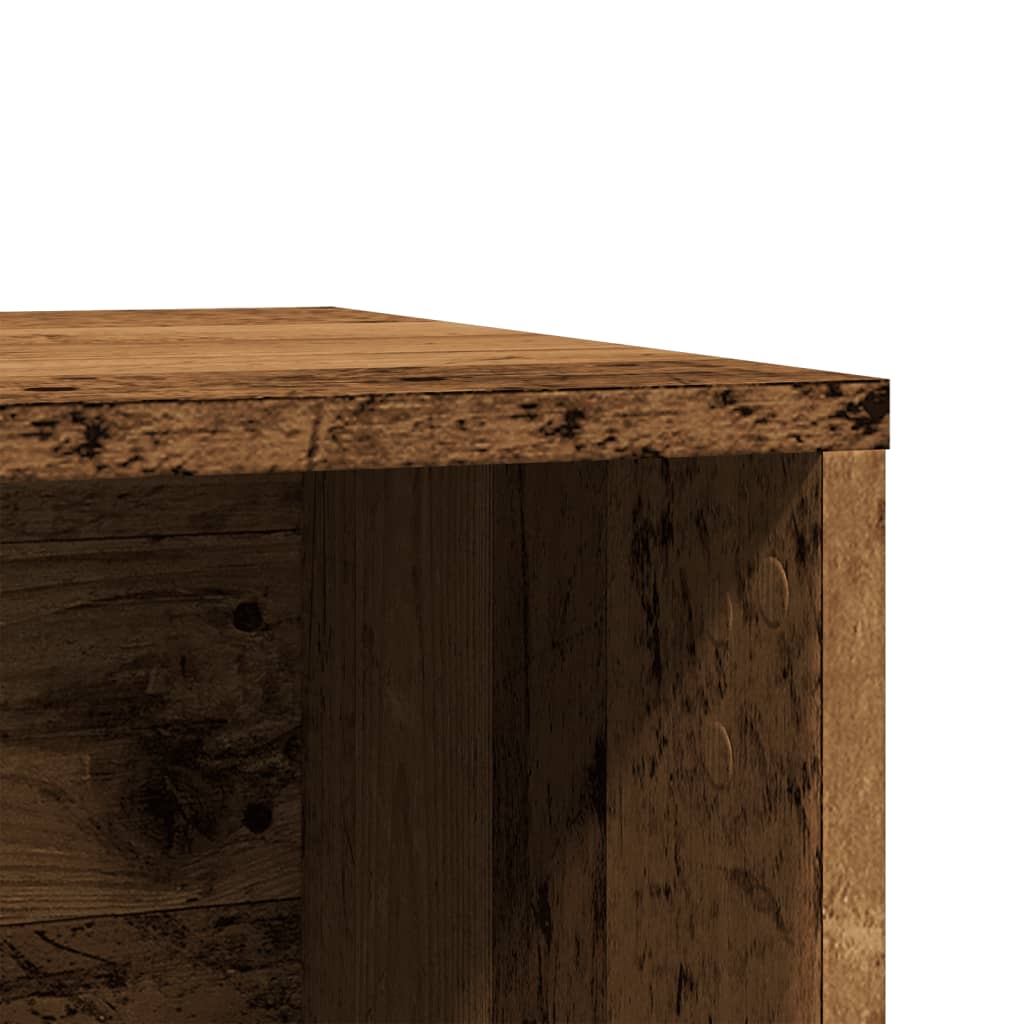 Kattenbakkast 60x40x40 cm bewerkt hout oud houtkleurig
