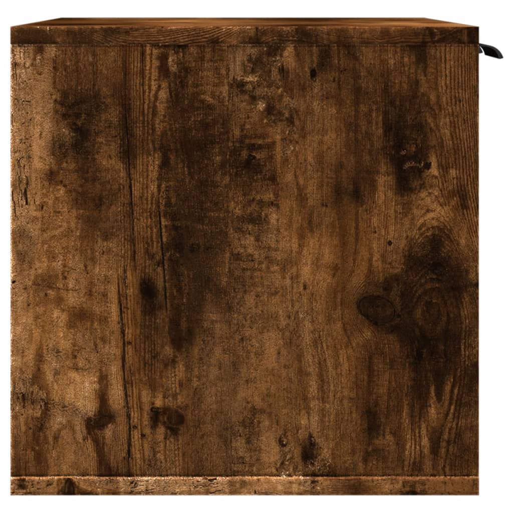 Kattenbakkast 80x50x45 cm bewerkt hout gerookt eikenkleurig