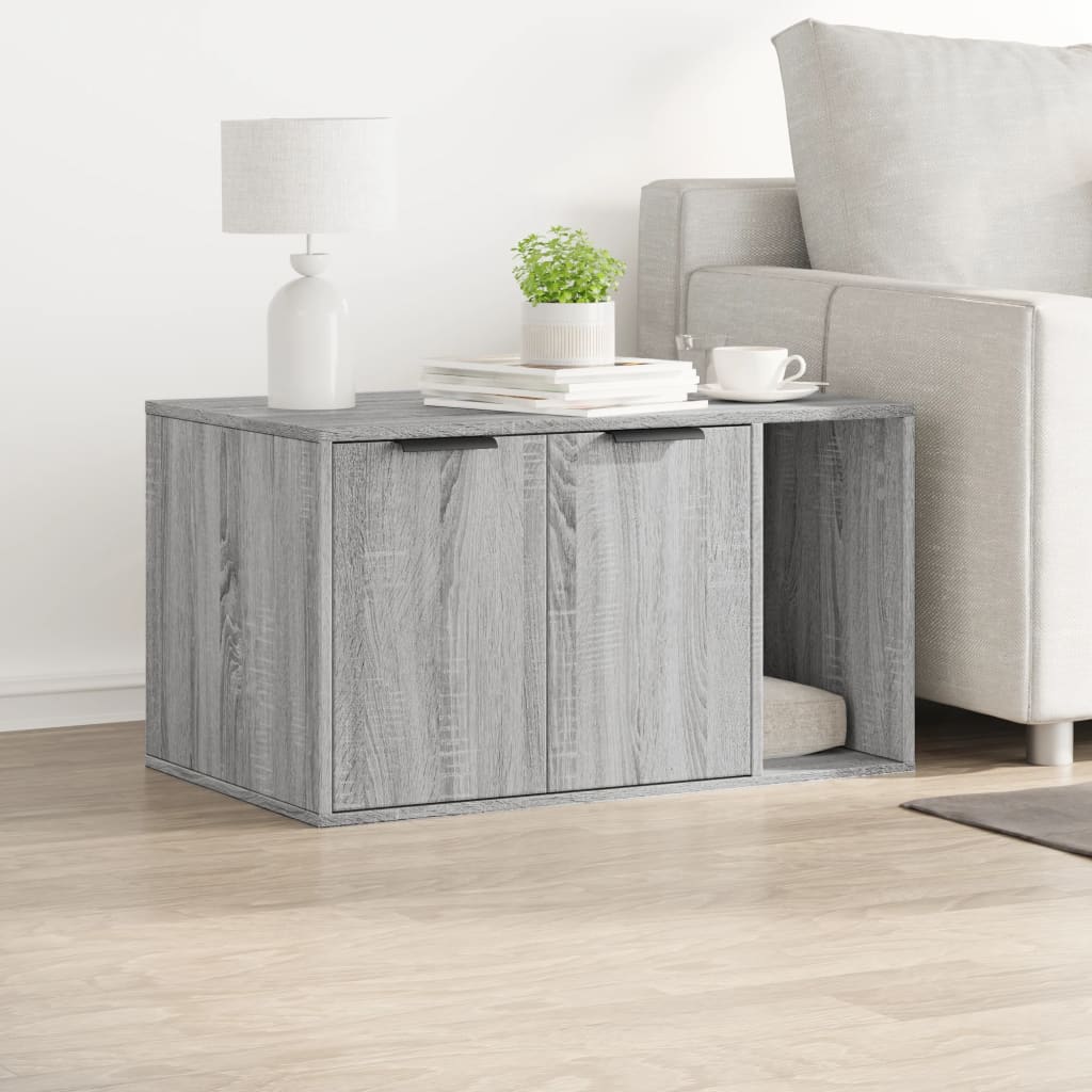 Kattenbakkast 80x50x45 cm bewerkt hout grijs sonoma eikenkleur