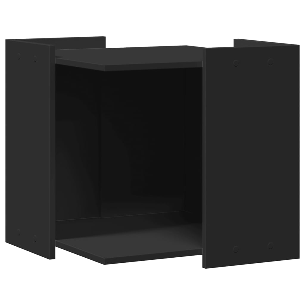 Kattenbakkast 53x53x51 cm bewerkt hout zwart