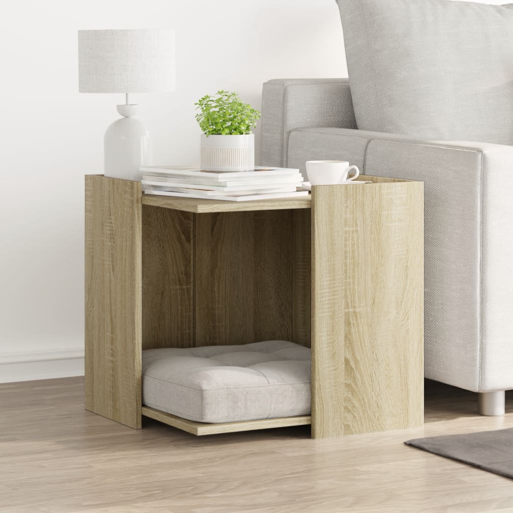 Kattenbakkast 53x53x51 cm bewerkt hout sonoma eikenkleurig