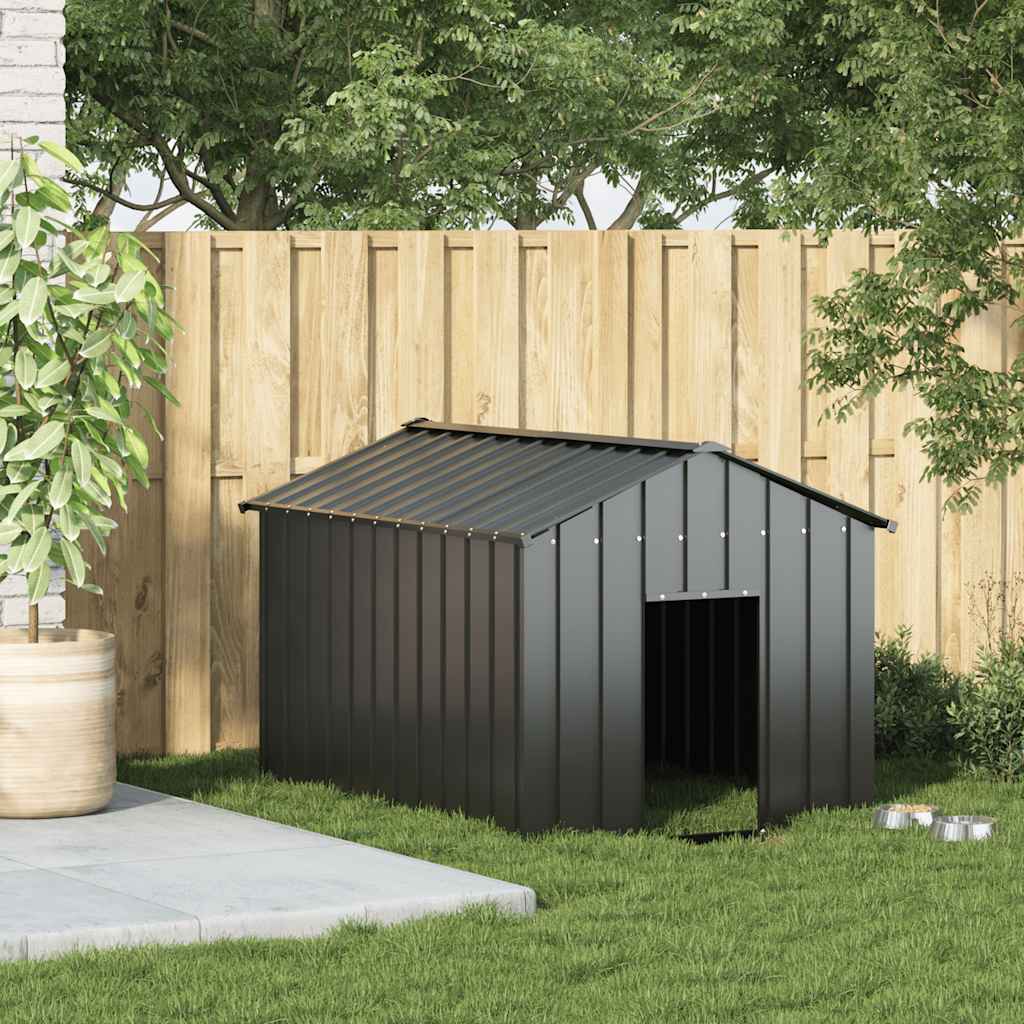Hondenhok met dak 113x153x101 cm gegalvaniseerd staal