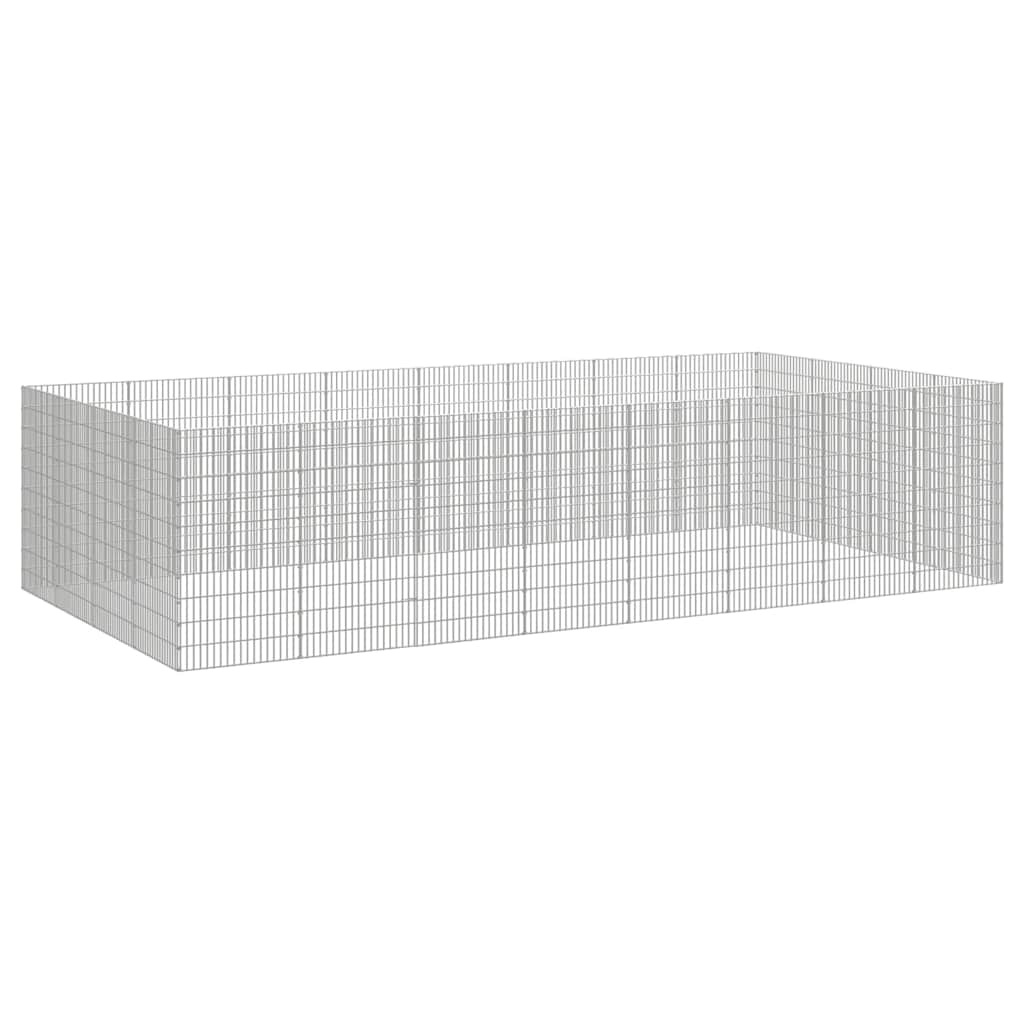 Dierenverblijf 24 panelen 54x100 cm gegalvaniseerd ijzer