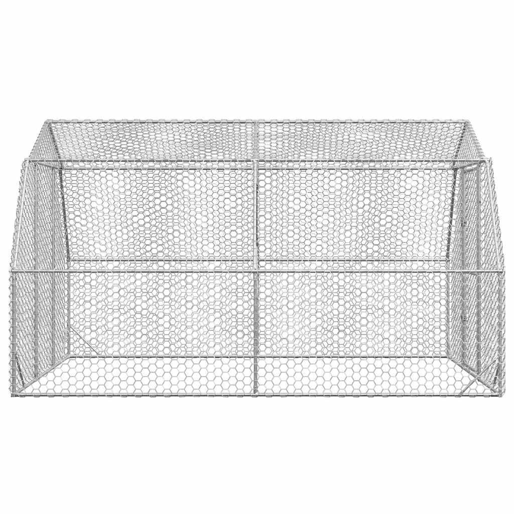 Kippenren 2,5x4x2,25 m gegalvaniseerd staal