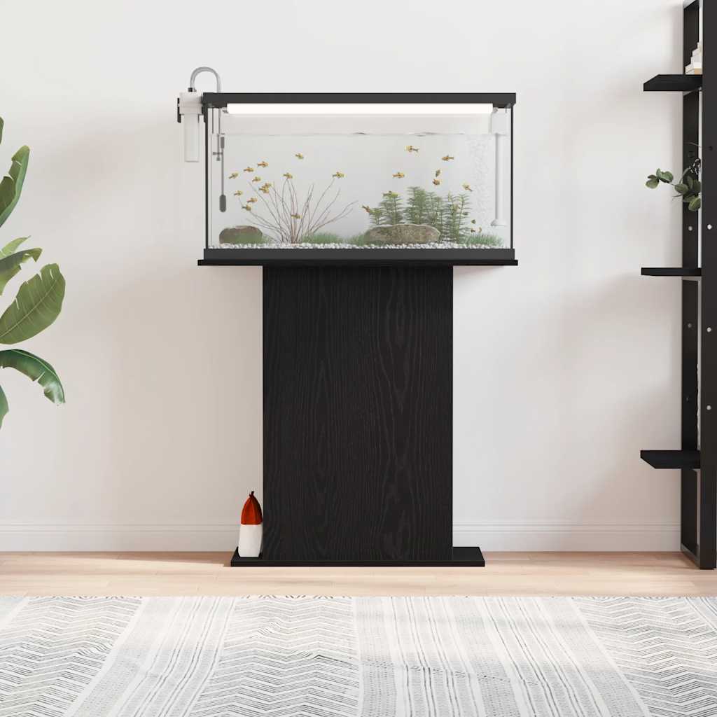 Aquariumstandaard 75x36x72,5 cm bewerkt hout zwart eikenkleurig