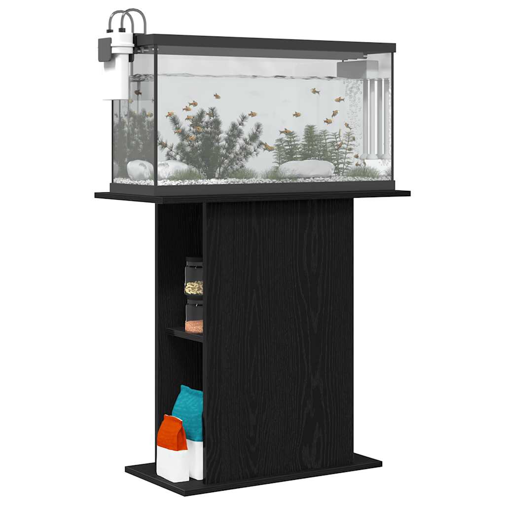Aquariumstandaard 75x36x72,5 cm bewerkt hout zwart eikenkleurig
