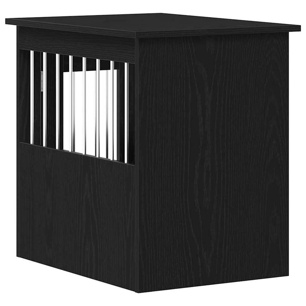 Hondenbenchmeubel 62x45x59 cm bewerkt hout zwart eikenkleurig